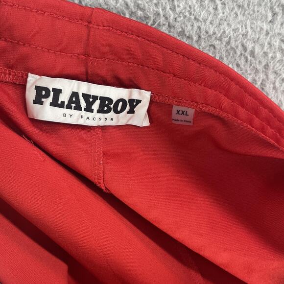 Vtg Playboy PacSun Track Pants Mens 2XL Red Side Stripe Athletic Bunny Logo - Picture 6 of 13